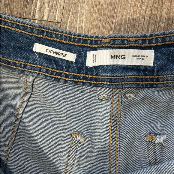 NWT Mango High Waisted Wide-Leg Coulotte Blue Jeans sz 14 - Picture 5 of 7
